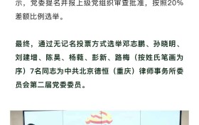 德恒重庆党委换届选举工作圆满完成